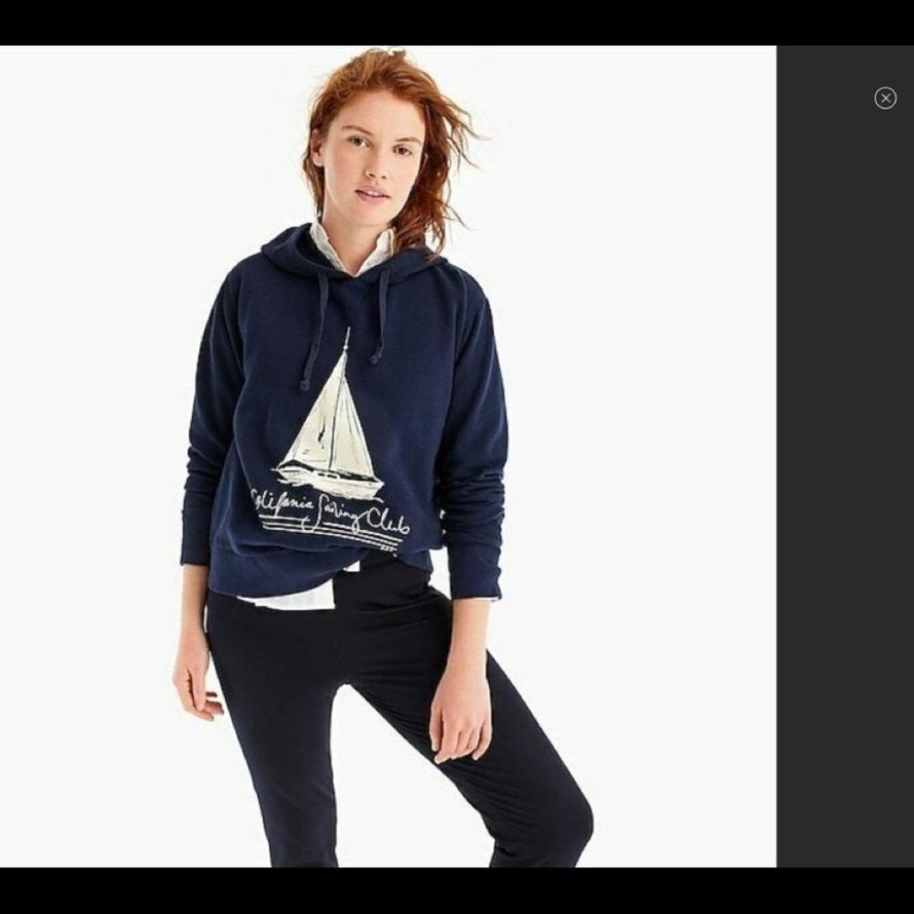 J. Crew California Sailing hoodie sweatshirt SMALL